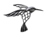 Sølv kolibri broche