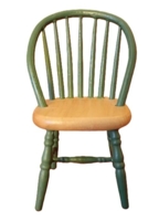 Grønmalet køkkenstol