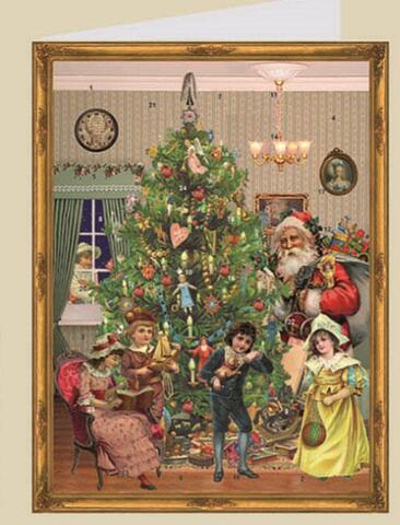 Gammeldags julekalenderkort