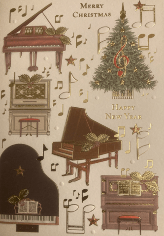 Julekort med klaverer