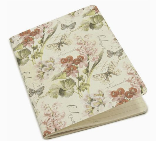 Romantisk noteshæfte med blomster