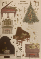 Julekort med klaverer