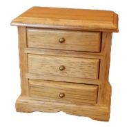Natbord med tre skuffer